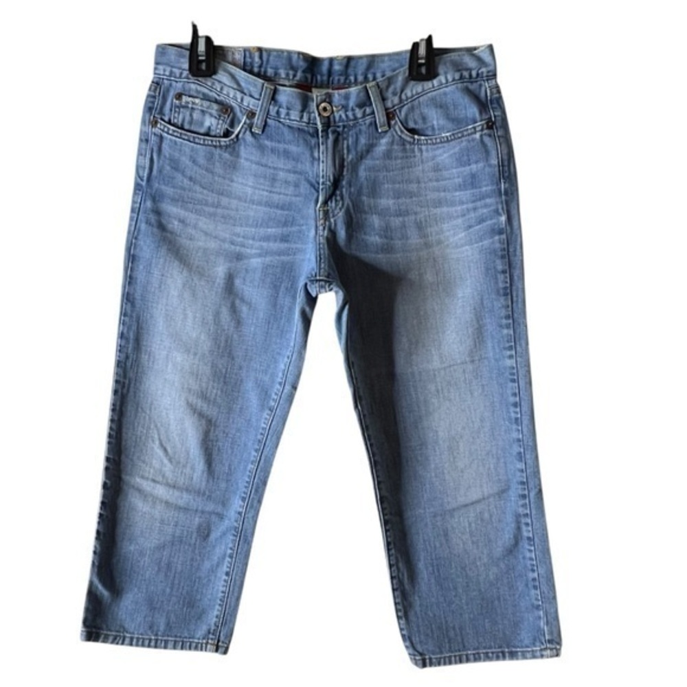 Lucky Brand Sugar Crop Jeans Light Wash Embroidered Size 14/32